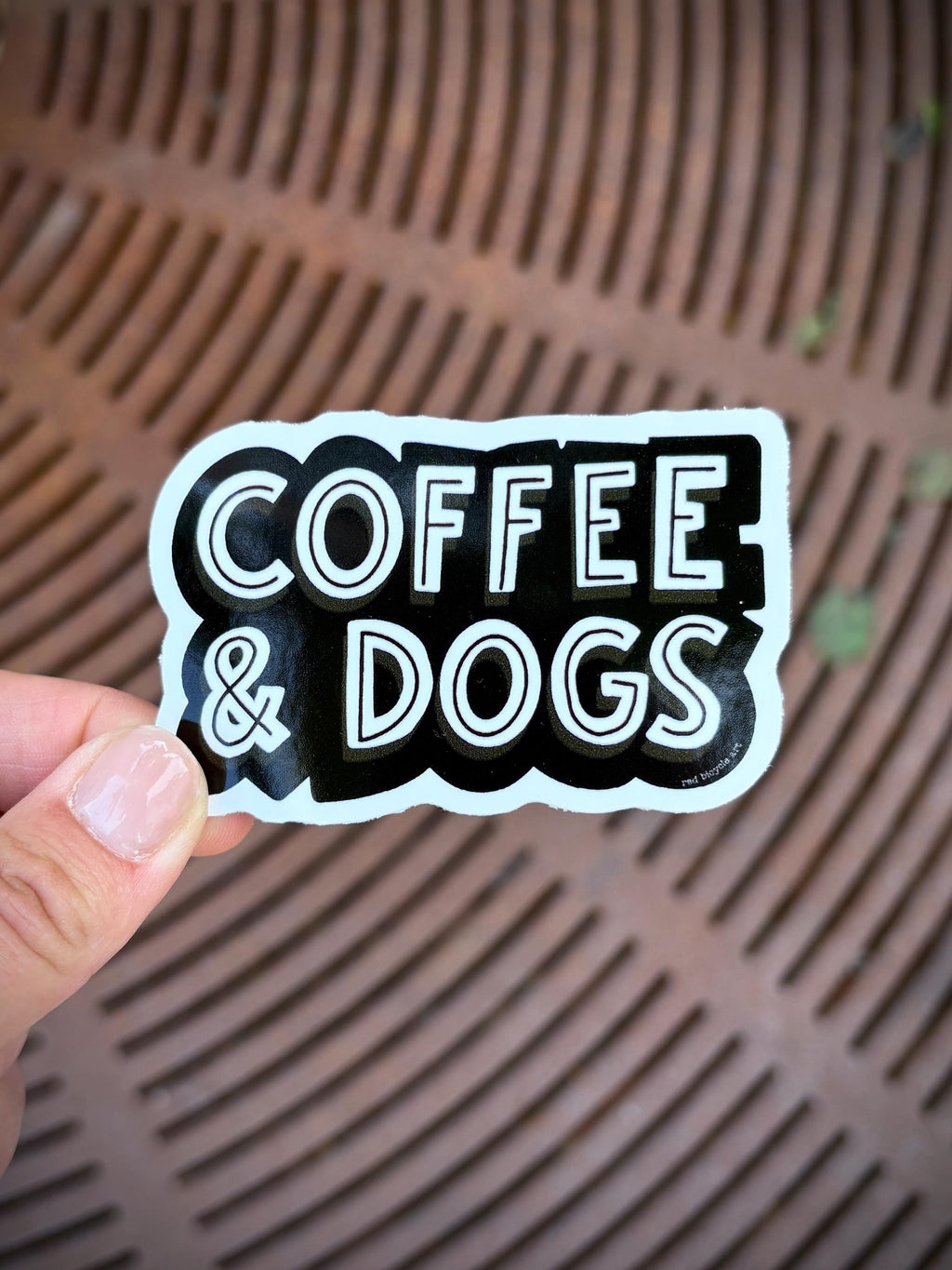 Coffee and Dogs Vinyl Sticker: Water Bottle, Laptop Decal