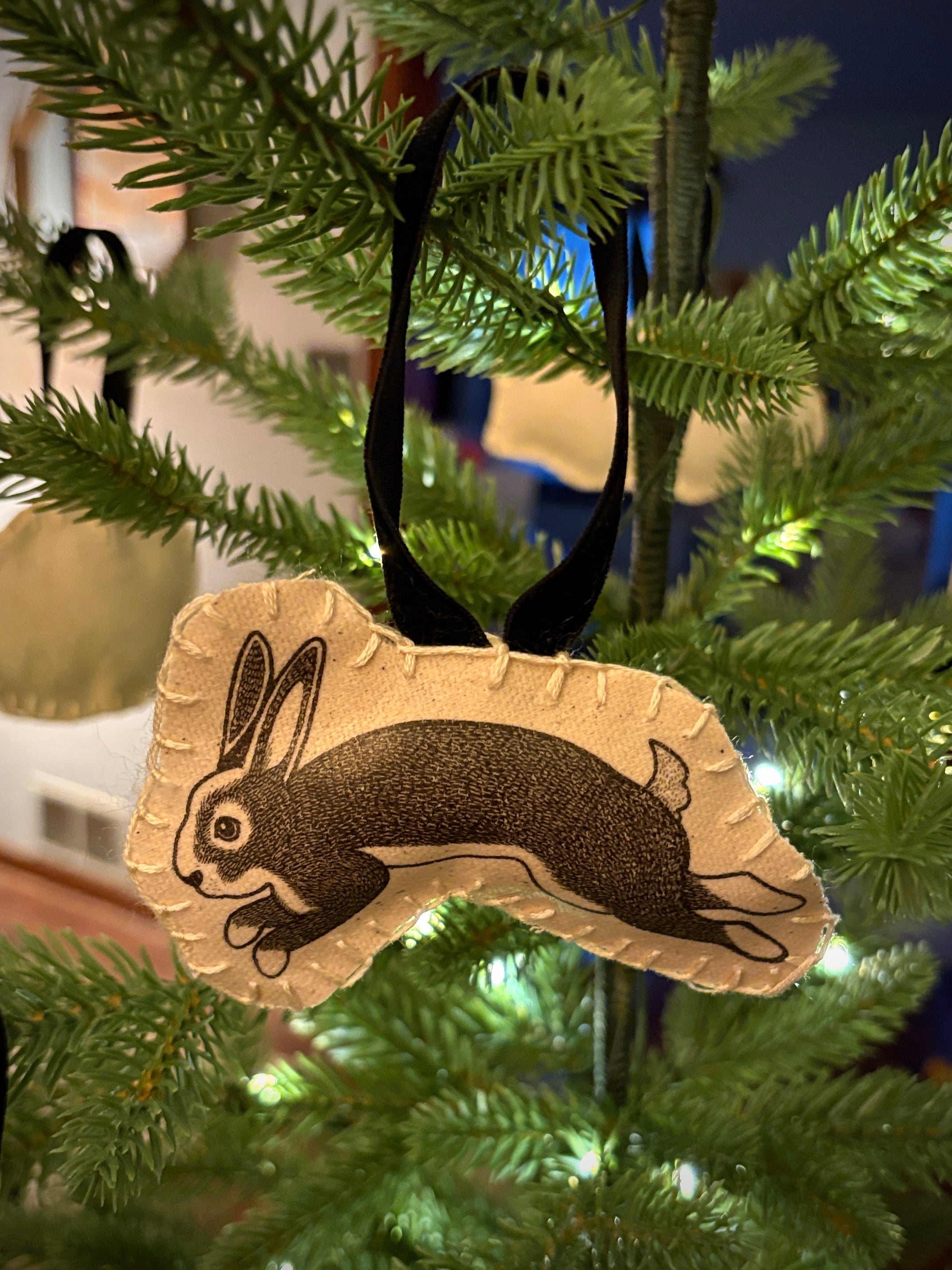 Foresty Illustrated Canvas Hand-Sewn Ornaments