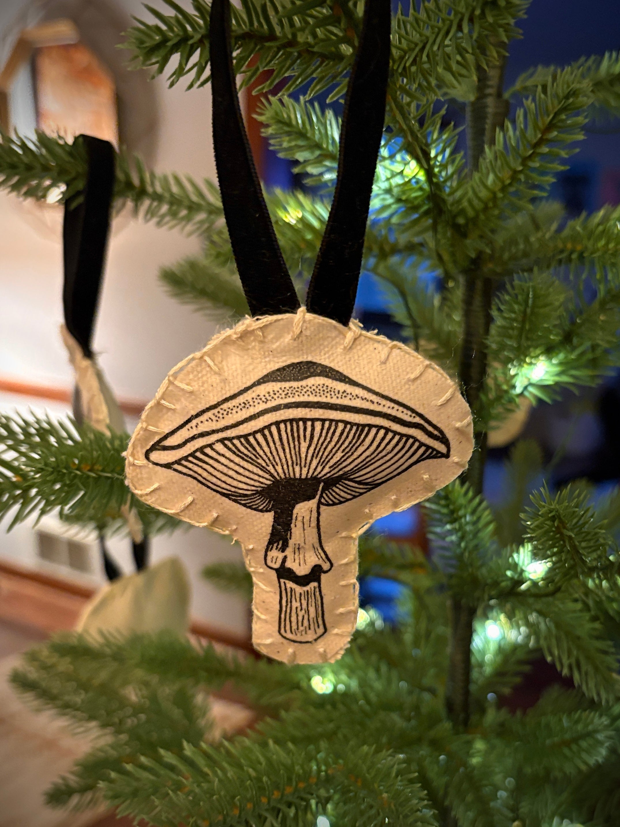 Foresty Illustrated Canvas Hand-Sewn Ornaments
