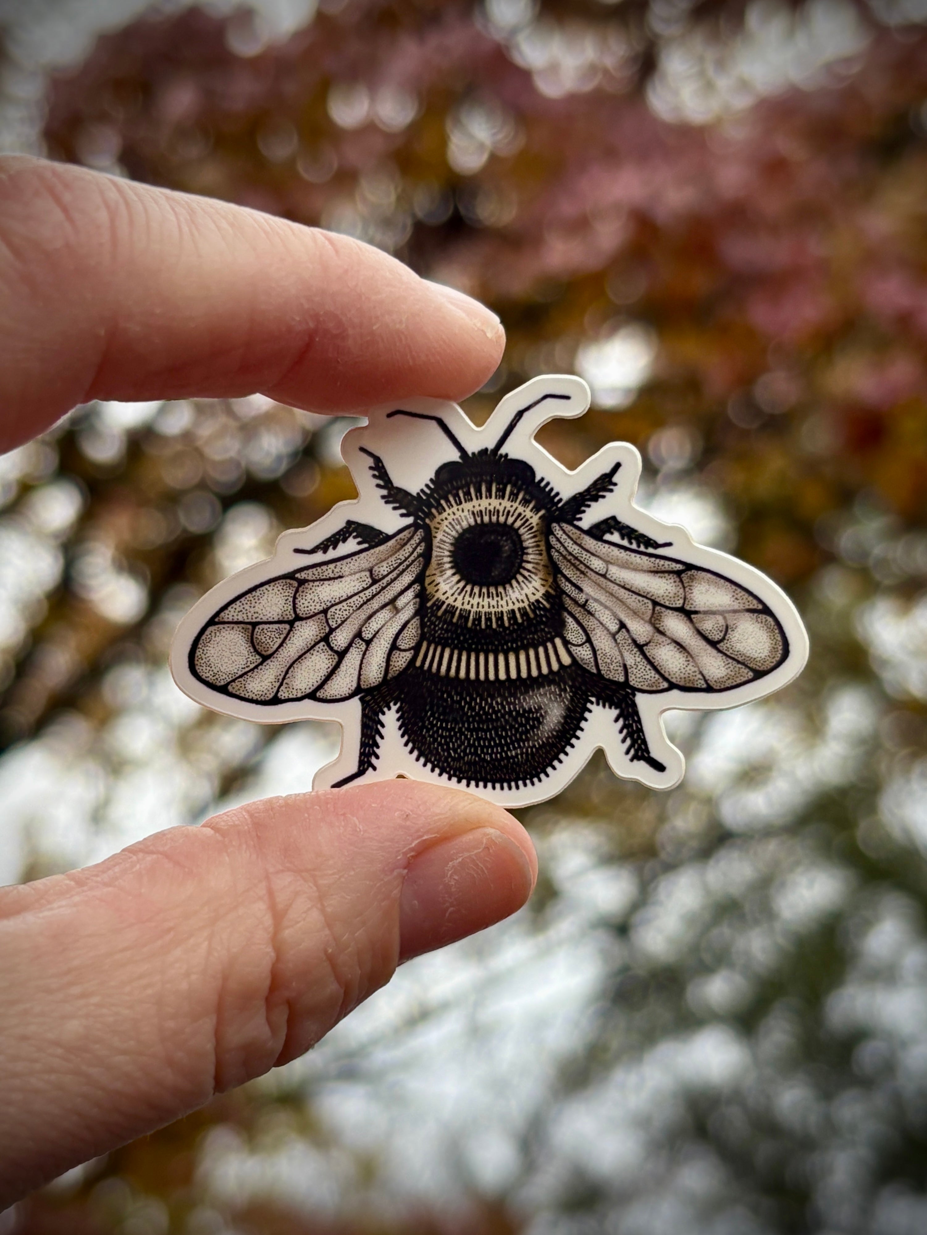 Bumblebee Glossy Vinyl Sticker, Small neutral colors