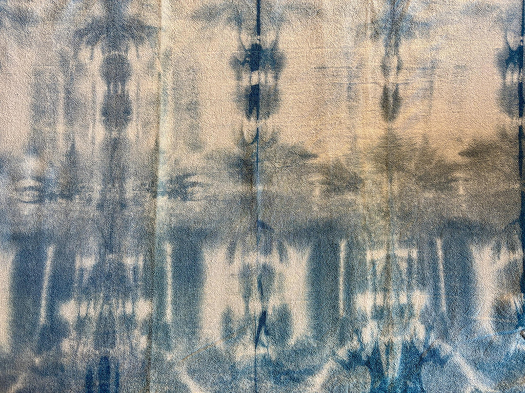 Itajime Shibori Dyed Tea Towel