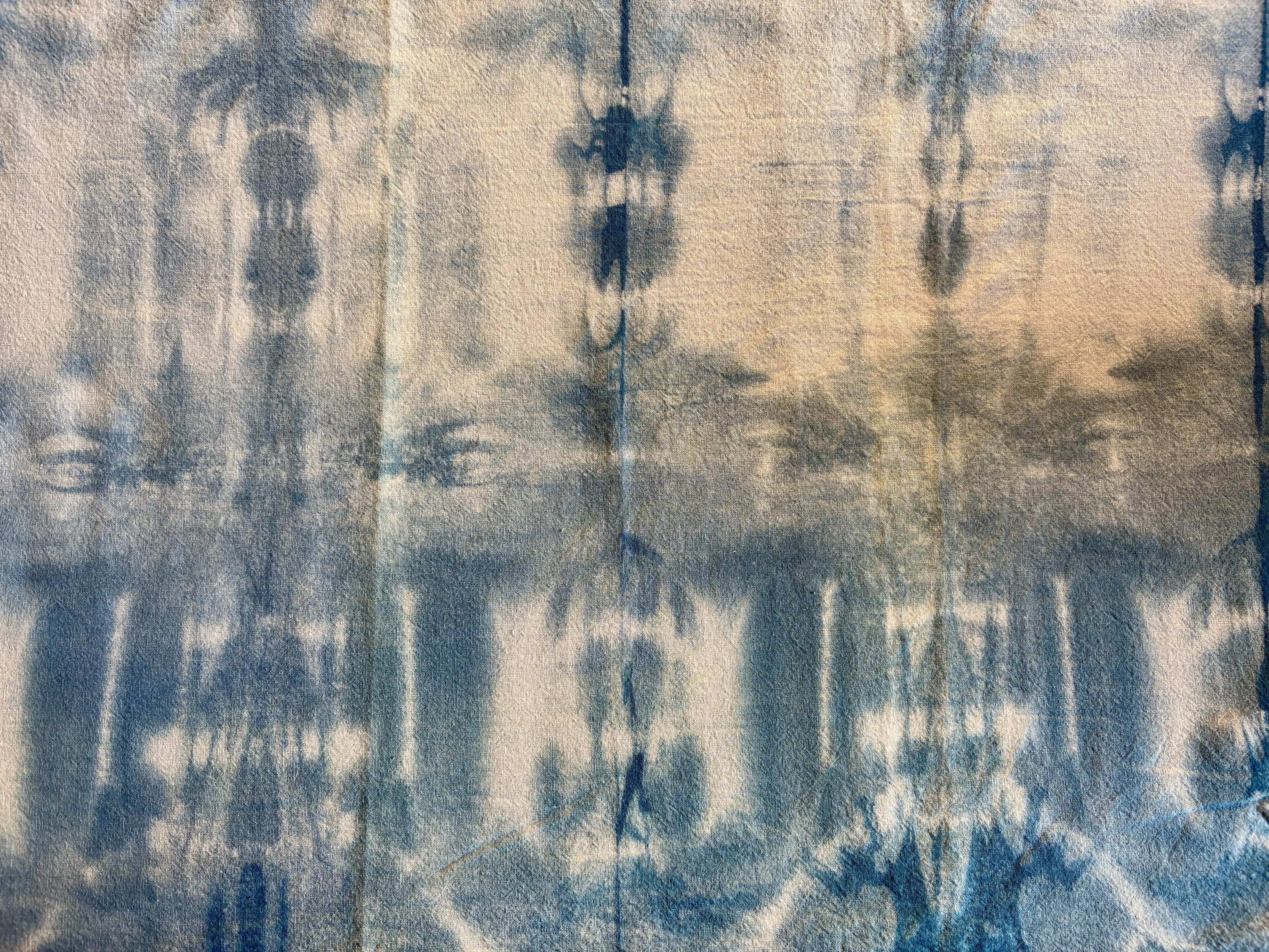 Itajime Shibori Dyed Tea Towel