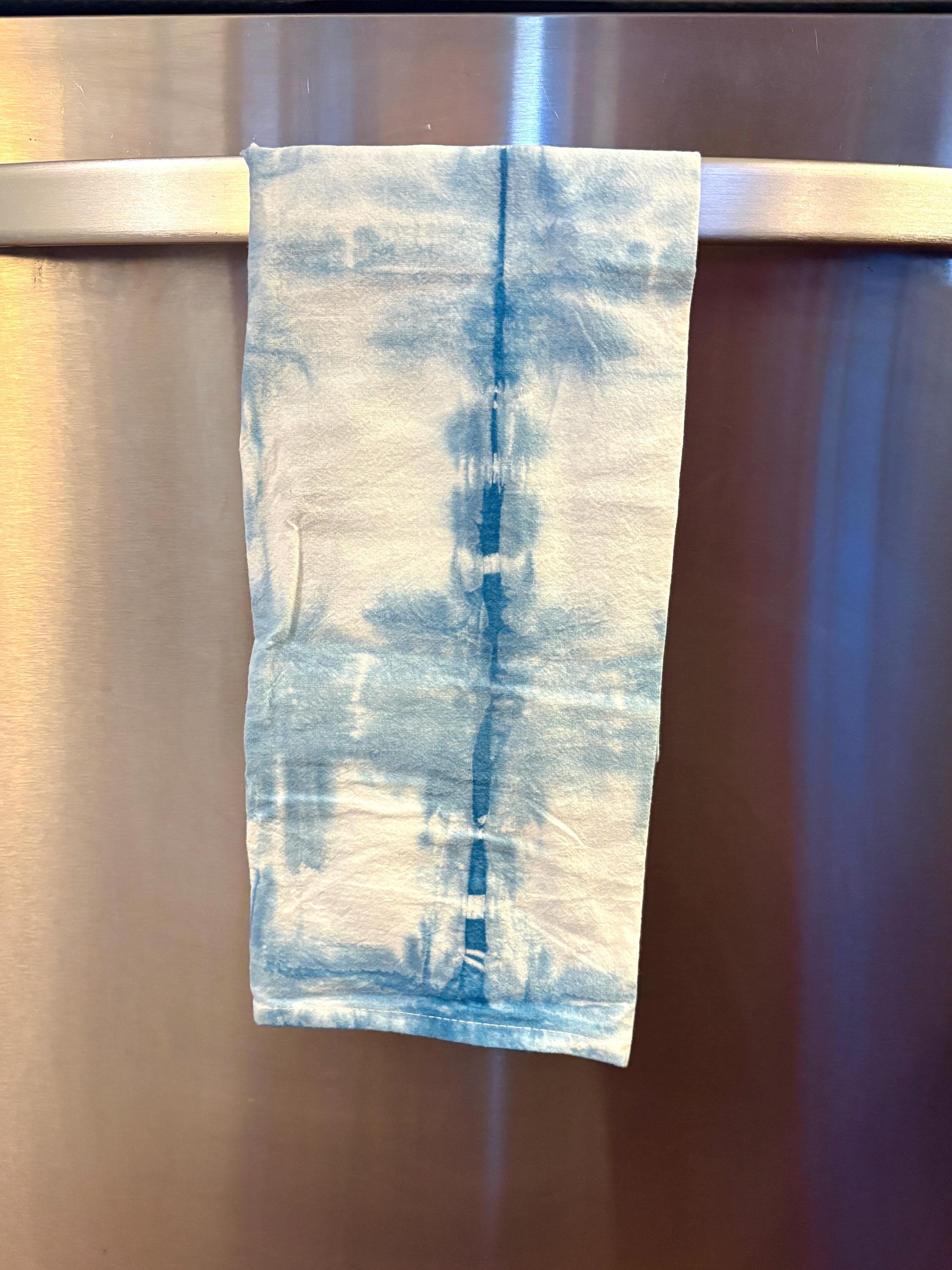 Itajime Shibori Dyed Tea Towel
