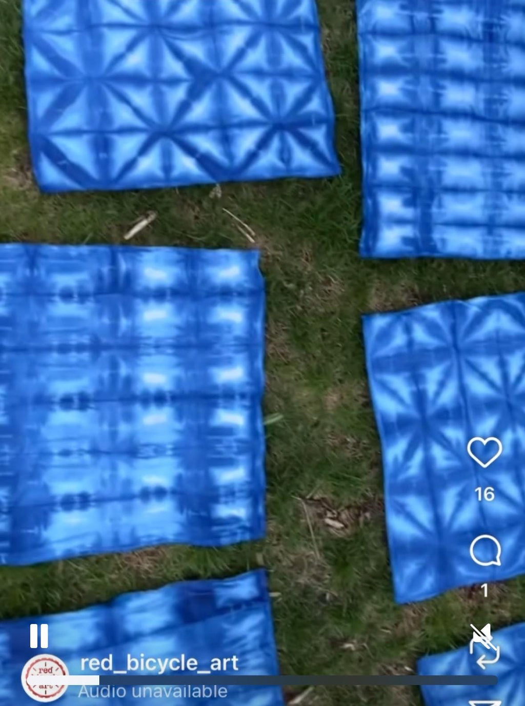 Itajime Shibori Dyed Tea Towel